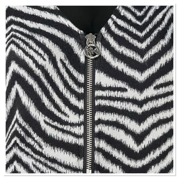 Michael Kors Zebra Print Dress 1/4 Zip Sz S - Picture 2 of 7